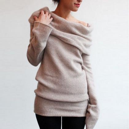 Pure Color Long-sleeved Sweater L40793