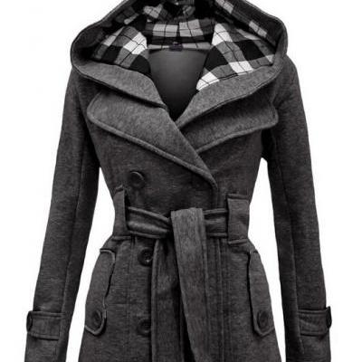 Fashion double-breasted cotton coat L40815
