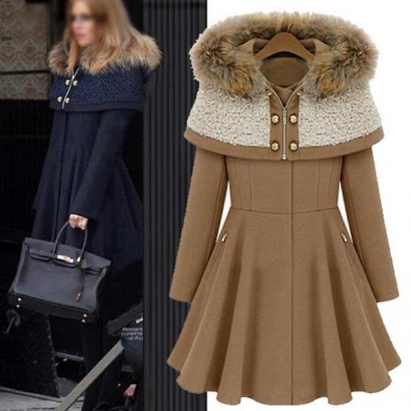 Long-sleeved Hooded Cape C..
