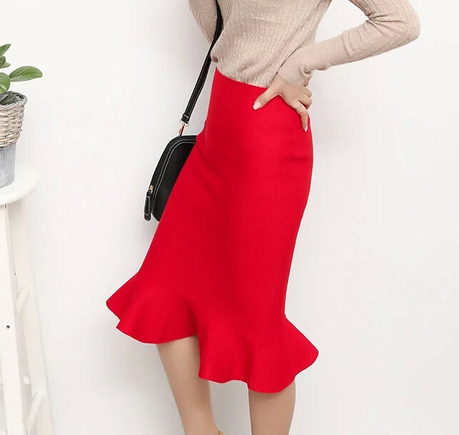 Fashion High Waist Knit Fishtail Skirt 7510869 on Luulla